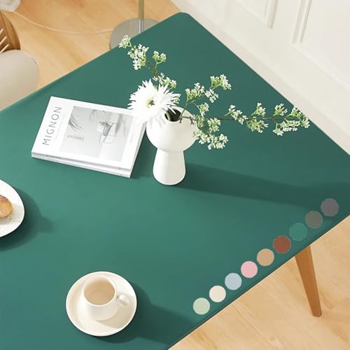 Elastische Tischdecke Rechteckig Abwischbar, Wasserdicht Elastische Tischdecke, Verschleißfest Tischdecke mit Gummizug, Leder/PU Wärmedämmung Spanntischdecke für Küche/Restaurant/Outdoor(Green,80 X 12 Elastische Tischdecke Rechteckig Abwischbar, Wasserdicht Elastische Tischdecke, Verschleißfest Tischdecke mit Gummizug, Leder/PU Wärmedämmung Spanntischdecke für Küche/Restaurant/Outdoor(Green,80 X 12 von YHXAIQ