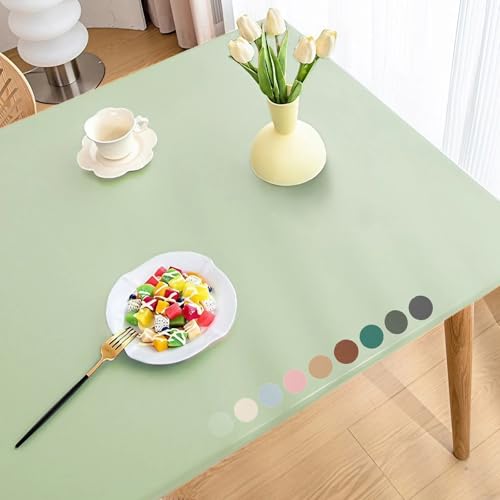 Elastische Tischdecke Rechteckig Abwischbar, Wasserdicht Elastische Tischdecke, Verschleißfest Tischdecke mit Gummizug, Leder/PU Wärmedämmung Spanntischdecke für Küche/Restaurant/Outdoor(Light green,9 Elastische Tischdecke Rechteckig Abwischbar, Wasserdicht Elastische Tischdecke, Verschleißfest Tischdecke mit Gummizug, Leder/PU Wärmedämmung Spanntischdecke für Küche/Restaurant/Outdoor(Light green,9 von YHXAIQ
