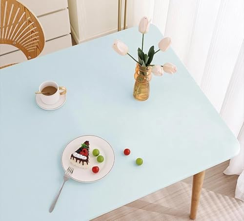 Elastische Tischdecke Rechteckig - Abwischbar Wasserdicht mit Gummizug, Leder/PU Tischhusse für Küche Terrasse Outdoor Tischdekoration(Green,80 X 130 cm) von YHXAIQ