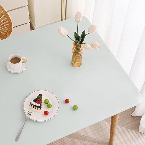 Elastische Tischdecke Rechteckig mit Gummizug, Abwischbar Wetterfeste Tischhusse aus PU Leder für Terrasse Party, Rundumgurte Tischdecken Outdoor(Blue,70 X 140 cm) von YHXAIQ