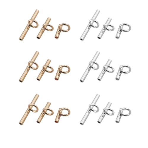 YHXiXi 18 Stück 3 Größen Pin zu Anhänger Konverter Messing Brosche Gold und Silber geschweißtes Kupferrohr Zubehör DIY Schmuck zum Ersetzen von Broschen Pins mit Anhängern von YHXiXi