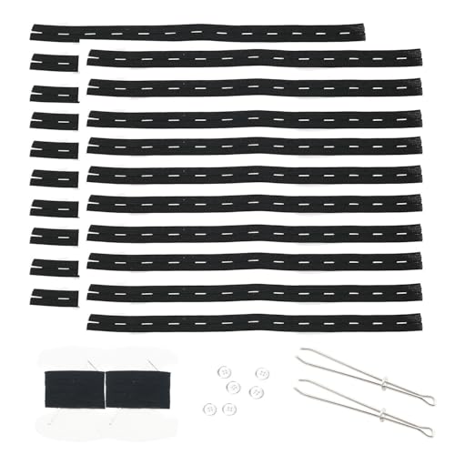 YHXiXi Taillenmieder, 20,3 x 2 cm, lose Jeansknöpfe, Taillenversteller mit Installationsset, unsichtbar, nahtlos, fixierter elastischer Knopf für Kleider, schwarz, 20 Stück von YHXiXi