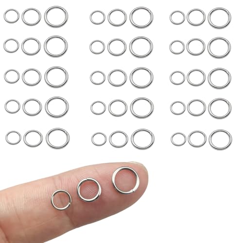 1000 Stück 6 mm 7 mm 8 mm Edelstahl Biegeringe Verbindungsringe für DIY Handwerk Schmuckherstellung Halsketten Armband Ohrringe Schlüsselanhänger von YHYPOCI