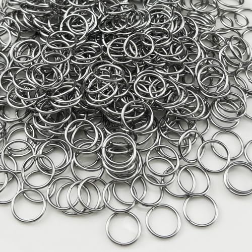 500 Stück 10 mm Edelstahl Binderinge Verbindungsringe für DIY Handwerk Schmuckherstellung Halsketten Armband Ohrringe Schlüsselanhänger von YHYPOCI