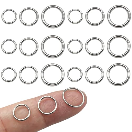 600 Stück 9 mm 10 mm 12 mm Edelstahl Biegeringe Verbindungsringe für DIY Handwerk Schmuckherstellung Halsketten Armband Ohrringe Schlüsselanhänger von YHYPOCI