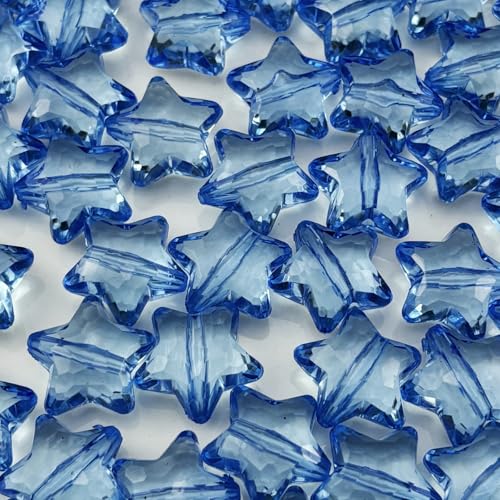 Acryl-Kristall-Sternperlen, Sternform, facettierte Perlen für Schmuckherstellung, Armband, Halskette, Schlüsselanhänger, DIY, Handwerk, Hellblau, 50 Stück Acryl-Kristall-Sternperlen, Sternform, facettierte Perlen für Schmuckherstellung, Armband, Halskette, Schlüsselanhänger, DIY, Handwerk, Hellblau, 50 Stück von YHYPOCI