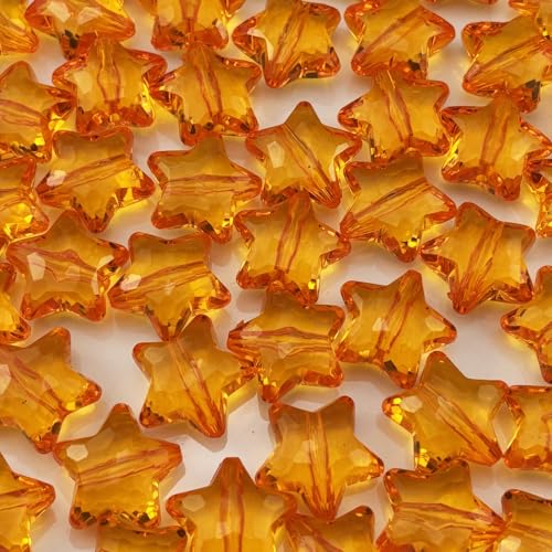 Acryl-Kristall-Sternperlen, Sternform, facettierte Perlen für Schmuckherstellung, Armband, Halskette, Schlüsselanhänger, DIY, Handwerk, Orange, 50 Stück Acryl-Kristall-Sternperlen, Sternform, facettierte Perlen für Schmuckherstellung, Armband, Halskette, Schlüsselanhänger, DIY, Handwerk, Orange, 50 Stück von YHYPOCI