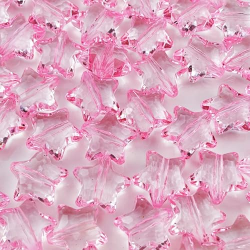 Acryl-Kristall-Sternperlen, Sternform, facettierte Perlen für Schmuckherstellung, Armband, Halskette, Schlüsselanhänger, DIY, Handwerk, Rosa, 50 Stück Acryl-Kristall-Sternperlen, Sternform, facettierte Perlen für Schmuckherstellung, Armband, Halskette, Schlüsselanhänger, DIY, Handwerk, Rosa, 50 Stück von YHYPOCI