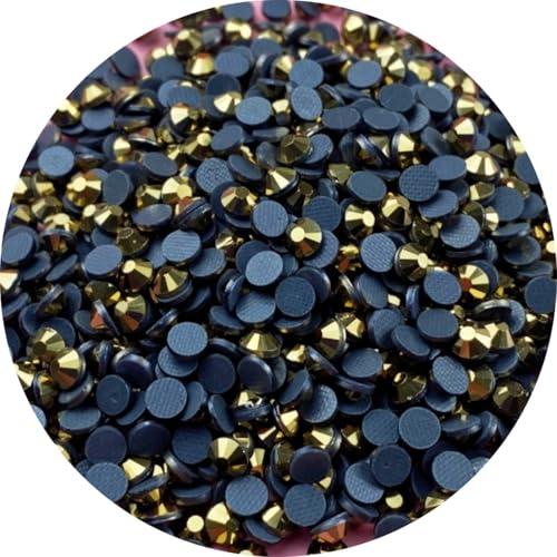 Hotfix Strasssteine SS30, 6 mm, flache Rückseite, rund, Kristallglas-Strasssteine für Handwerk, Kleidung, Schuhe, Hemden, Tassen, Dekoration, 600 Stück (Gold) von YHYPOCI
