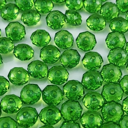 YHYPOCI Acryl-Kristallperlen, 8 mm, facettierte Rondelle, Acryl-Abstandshalter für Windspiele, Armbänder, Halsketten, Ohrringe, Schlüsselanhänger, Schmuckherstellung, Basteln, Grün, 400 Stück YHYPOCI Acryl-Kristallperlen, 8 mm, facettierte Rondelle, Acryl-Abstandshalter für Windspiele, Armbänder, Halsketten, Ohrringe, Schlüsselanhänger, Schmuckherstellung, Basteln, Grün, 400 Stück von YHYPOCI