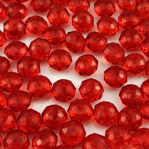 YHYPOCI Acryl-Kristallperlen, 8 mm, facettierte Rondelle, Acryl-Abstandshalter für Windspiele, Armbänder, Halsketten, Ohrringe, Schlüsselanhänger, Schmuckherstellung, Basteln, Rot, 400 Stück YHYPOCI Acryl-Kristallperlen, 8 mm, facettierte Rondelle, Acryl-Abstandshalter für Windspiele, Armbänder, Halsketten, Ohrringe, Schlüsselanhänger, Schmuckherstellung, Basteln, Rot, 400 Stück von YHYPOCI