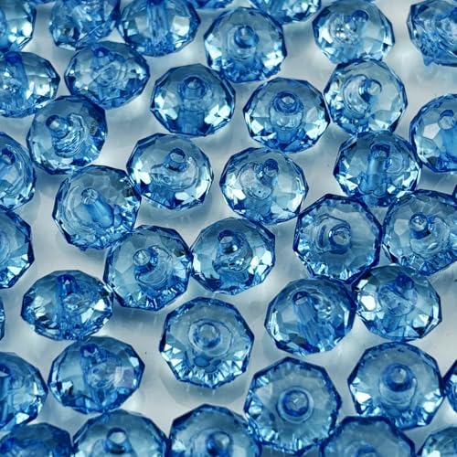YHYPOCI Acryl-Kristallperlen, 8 mm, facettierte Rondelle, Acryl-Abstandshalter für Windspiele, Armbänder, Halsketten, Ohrringe, Schlüsselanhänger, Schmuckherstellung, DIY Handwerk (Himmelblau), 400 von YHYPOCI