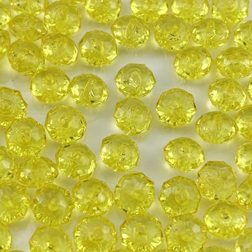 YHYPOCI Acryl-Kristallperlen, facettierte Rondelle, Acryl-Abstandshalter für Windspiele, Armbänder, Halsketten, Ohrringe, Schlüsselanhänger, Schmuckherstellung, Basteln, Zitronengelb, 200 Stück YHYPOCI Acryl-Kristallperlen, facettierte Rondelle, Acryl-Abstandshalter für Windspiele, Armbänder, Halsketten, Ohrringe, Schlüsselanhänger, Schmuckherstellung, Basteln, Zitronengelb, 200 Stück von YHYPOCI