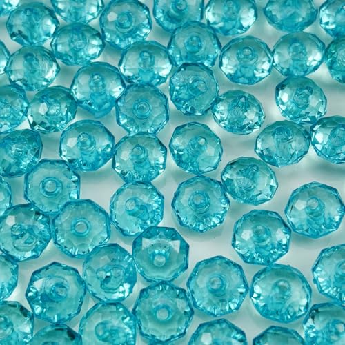 YHYPOCI Acryl-Kristallperlen, facettierte Rondelle, Acryl-Abstandshalter für Windspiele, Armbänder, Halsketten, Ohrringe, Schlüsselanhänger, Schmuckherstellung, DIY, Handwerk, Seeblau, 200 Stück YHYPOCI Acryl-Kristallperlen, facettierte Rondelle, Acryl-Abstandshalter für Windspiele, Armbänder, Halsketten, Ohrringe, Schlüsselanhänger, Schmuckherstellung, DIY, Handwerk, Seeblau, 200 Stück von YHYPOCI