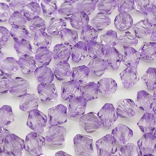 YHYPOCI Acrylperlen, Doppelkegel, facettiert, Acryl-Kristall, Abstandshalter für Armband, Halskette, Ohrringe, Schlüsselanhänger, Schmuckherstellung, Handwerk, 100 Stück, Hellviolett YHYPOCI Acrylperlen, Doppelkegel, facettiert, Acryl-Kristall, Abstandshalter für Armband, Halskette, Ohrringe, Schlüsselanhänger, Schmuckherstellung, Handwerk, 100 Stück, Hellviolett von YHYPOCI