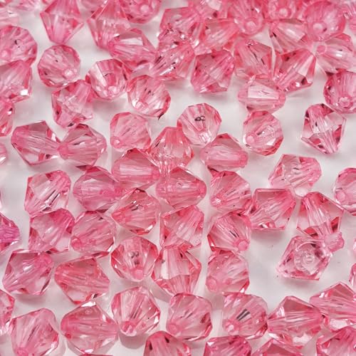 YHYPOCI Acrylperlen, Doppelkegel, facettiert, Acryl-Kristall, Abstandshalter für Armband, Halskette, Ohrringe, Schlüsselanhänger, Schmuckherstellung, Handwerk, 6 mm, 1000 Stück (Rosa) von YHYPOCI