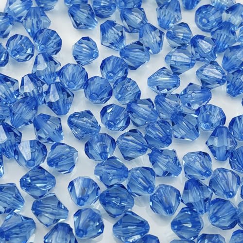 YHYPOCI Acrylperlen, Doppelkegel, facettiert, Acryl-Kristall, Abstandshalter für Armband, Halskette, Ohrringe, Schlüsselanhänger, Schmuckherstellung, Handwerk, Himmelblau, 400 Stück YHYPOCI Acrylperlen, Doppelkegel, facettiert, Acryl-Kristall, Abstandshalter für Armband, Halskette, Ohrringe, Schlüsselanhänger, Schmuckherstellung, Handwerk, Himmelblau, 400 Stück von YHYPOCI