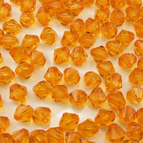 YHYPOCI Acrylperlen, Doppelkegel, facettiert, Acryl-Kristall, Abstandshalter für Armband, Halskette, Ohrringe, Schlüsselanhänger, Schmuckherstellung, Handwerk, Orange, 400 Stück YHYPOCI Acrylperlen, Doppelkegel, facettiert, Acryl-Kristall, Abstandshalter für Armband, Halskette, Ohrringe, Schlüsselanhänger, Schmuckherstellung, Handwerk, Orange, 400 Stück von YHYPOCI