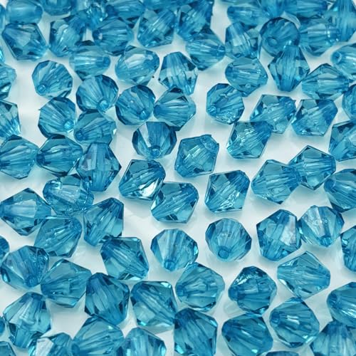 YHYPOCI Acrylperlen, Doppelkegel, facettiert, Acryl-Kristall, Abstandshalter für Armband, Halskette, Ohrringe, Schlüsselanhänger, Schmuckherstellung, Handwerk, Seeblau, 200 Stück YHYPOCI Acrylperlen, Doppelkegel, facettiert, Acryl-Kristall, Abstandshalter für Armband, Halskette, Ohrringe, Schlüsselanhänger, Schmuckherstellung, Handwerk, Seeblau, 200 Stück von YHYPOCI