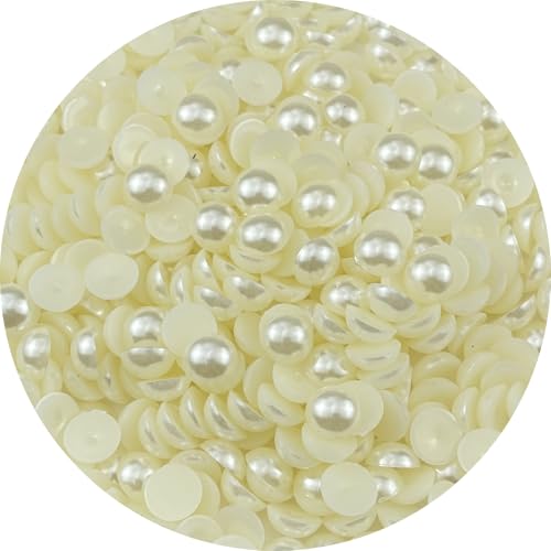 YHYPOCI Halbperlen zum Basteln, flache Rückseite, rund, halbe Perlen für Schmuckherstellung, Nagelkunst, Scrapbooking, Basteln, Hochzeitskleid, Dekoration, Elfenbeinweiß, 400 Stück YHYPOCI Halbperlen zum Basteln, flache Rückseite, rund, halbe Perlen für Schmuckherstellung, Nagelkunst, Scrapbooking, Basteln, Hochzeitskleid, Dekoration, Elfenbeinweiß, 400 Stück von YHYPOCI