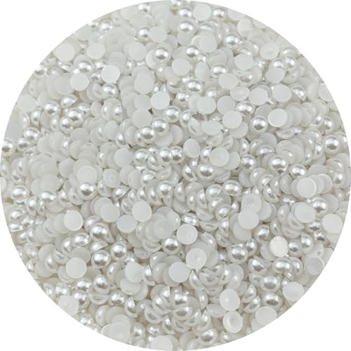 YHYPOCI Halbperlen zum Basteln, flache Rückseite, runde Halbperlen für Schmuckherstellung, Nagelkunst, Scrapbooking, Basteln, Hochzeitskleid, Dekoration, Weiß, 3000 Stück YHYPOCI Halbperlen zum Basteln, flache Rückseite, runde Halbperlen für Schmuckherstellung, Nagelkunst, Scrapbooking, Basteln, Hochzeitskleid, Dekoration, Weiß, 3000 Stück von YHYPOCI