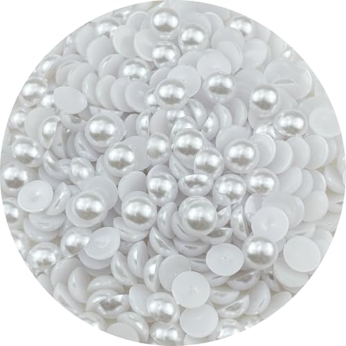 YHYPOCI Halbperlen zum Basteln, flache Rückseite, runde Halbperlen für Schmuckherstellung, Nagelkunst, Scrapbooking, Basteln, Hochzeitskleid, Dekoration, Weiß, 400 Stück YHYPOCI Halbperlen zum Basteln, flache Rückseite, runde Halbperlen für Schmuckherstellung, Nagelkunst, Scrapbooking, Basteln, Hochzeitskleid, Dekoration, Weiß, 400 Stück von YHYPOCI