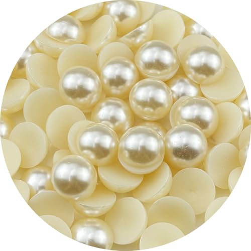 YHYPOCI Halbrunde Perlen zum Basteln, flache Rückseite, halbrunde Perlen für Schmuckherstellung, Nagelkunst, Scrapbooking, Basteln, Hochzeitskleid, Dekoration, Elfenbeinweiß, 80 Stück YHYPOCI Halbrunde Perlen zum Basteln, flache Rückseite, halbrunde Perlen für Schmuckherstellung, Nagelkunst, Scrapbooking, Basteln, Hochzeitskleid, Dekoration, Elfenbeinweiß, 80 Stück von YHYPOCI