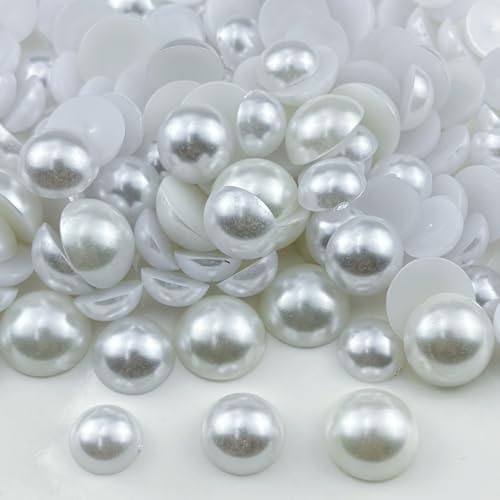 YHYPOCI Halbrunde Perlen zum Basteln, verschiedene Größen, 12 mm, 14 mm, 16 mm, flache Rückseite, halbrunde Perlen für Schmuckherstellung, Nagelkunst, Scrapbooking, Basteln, Hochzeitskleid, Dekoration YHYPOCI Halbrunde Perlen zum Basteln, verschiedene Größen, 12 mm, 14 mm, 16 mm, flache Rückseite, halbrunde Perlen für Schmuckherstellung, Nagelkunst, Scrapbooking, Basteln, Hochzeitskleid, Dekoration von YHYPOCI