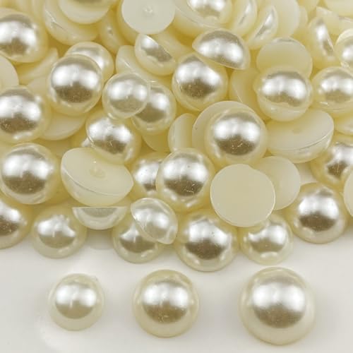 YHYPOCI Halbrunde Perlen zum Basteln, verschiedene Größen, 12 mm, 14 mm, 16 mm, flache Rückseite, halbrunde Perlen für Schmuckherstellung, Nagelkunst, Scrapbooking, Basteln, Hochzeitskleid, Dekoration YHYPOCI Halbrunde Perlen zum Basteln, verschiedene Größen, 12 mm, 14 mm, 16 mm, flache Rückseite, halbrunde Perlen für Schmuckherstellung, Nagelkunst, Scrapbooking, Basteln, Hochzeitskleid, Dekoration von YHYPOCI