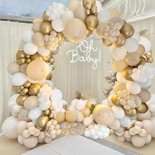 Luftballon girlande beige,185 Stück beige ballons girlande Sandfarbe Luftballon Set girlande boho für Hochzeit Geburtstag Party Dekoration Baby Shower Hintergrund Dekoration von YHZHIZHIMQ