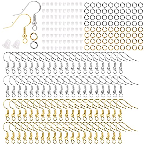 80 Stück Ohrring Haken, Ohrring Haken Set, Ohrhaken Gold, Ohrring Haken Silber, Ohrhaken Silber, Silber Ohrring-Haken, für DIY Ohrhänger Schmuckherstellung Ohring Zubehör von YHZMY