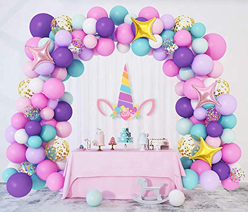 138 Stück Lila Luftballons Geburtstagsdekoration Einhorn Luftballons Girlande Arch Kit Mädchen Kinder Latexballons Gold Konfettiballons Dame Hochzeit Baby Dusche Hintergrund Confetti 138 Stück Lila Luftballons Geburtstagsdekoration Einhorn Luftballons Girlande Arch Kit Mädchen Kinder Latexballons Gold Konfettiballons Dame Hochzeit Baby Dusche Hintergrund Confetti von YHmall
