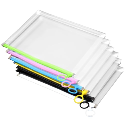 12 transparente Umschläge mit Reißverschluss, A4-Dokumentenhalter, 33 x 24 cm, mattierte Kunststoff-Dokumentenumschläge, wasserdichte Dokumententaschen mit Reißverschluss, Aktenordner mit Ringzug, für 12 transparente Umschläge mit Reißverschluss, A4-Dokumentenhalter, 33 x 24 cm, mattierte Kunststoff-Dokumentenumschläge, wasserdichte Dokumententaschen mit Reißverschluss, Aktenordner mit Ringzug, für von YHomU