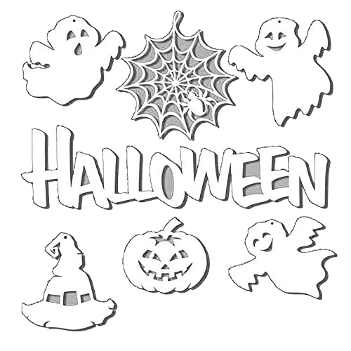YIAGXIVG Halloween-Geister-Stanzschablonen, handgefertigt, Schablonenform, Prägemuster für Kinder, Erwachsene, DIY-Handwerksprojekte, Metall-Stanzformen für Kartenherstellung von YIAGXIVG