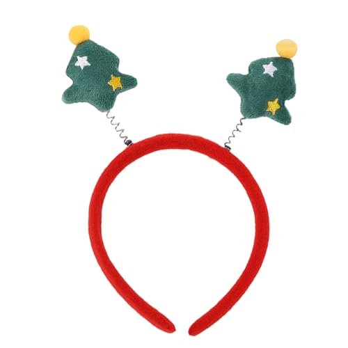 YIAGXIVG Lustiges und festliches LED-Haar-Accessoire für Weihnachten und Urlaub (Einheitsgröße), federnde Weihnachtsmannmütze und Weihnachtsbaum-Designs von YIAGXIVG