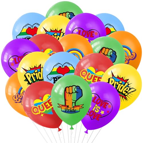 18 Stück Pride-Luftballons, Regenbogen-Ballons, Stolz-Dekorationen, LGBTQ, Lesben, Schwule, Bisexuell, Transgender, Party-Dekoration 18 Stück Pride-Luftballons, Regenbogen-Ballons, Stolz-Dekorationen, LGBTQ, Lesben, Schwule, Bisexuell, Transgender, Party-Dekoration von YIAJIA