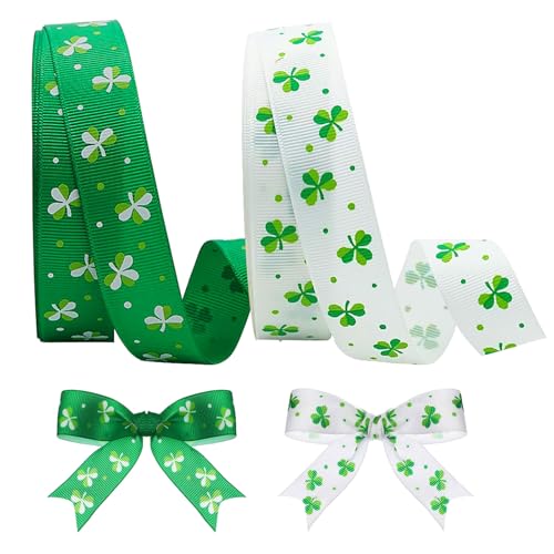 2 Rollen 20 Meter Kleeblatt Band Irisches Kleeblatt Muster Stoffband 2,2 cm Geschenkband DIY Handwerk und Nähen für Geschenkverpackungen Schleife Kranz DIY Handwerk Nähen Party Dekor 2 Rollen 20 Meter Kleeblatt Band Irisches Kleeblatt Muster Stoffband 2,2 cm Geschenkband DIY Handwerk und Nähen für Geschenkverpackungen Schleife Kranz DIY Handwerk Nähen Party Dekor von YIAJIA