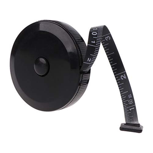 YIBOZI Flexibles Mini-Nähmaßband, 1,5 m, zum Messen von Schuhgrößen, schwarzes Maßband von YIBOZI