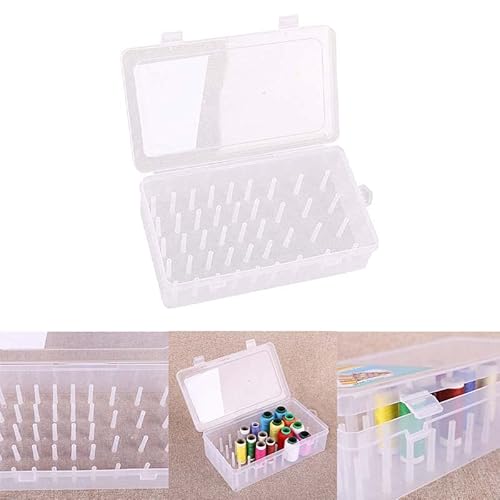 YICARE Nähgarn Box 42 Spulen Stickgarn Organizer Nähen Handwerk 23,7 x 13,7 x 6,6 cm zum Nähen Stickerei Quilten Transparent YICARE Nähgarn Box 42 Spulen Stickgarn Organizer Nähen Handwerk 23,7 x 13,7 x 6,6 cm zum Nähen Stickerei Quilten Transparent von YICARE