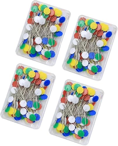 YICBOR 400 Stück Flachkopfnadeln mit Aufbewahrungsbox, mehrfarbige Blumenkopf-Quiltnadeln für DIY-Nähen YICBOR 400 Stück Flachkopfnadeln mit Aufbewahrungsbox, mehrfarbige Blumenkopf-Quiltnadeln für DIY-Nähen von YICBOR