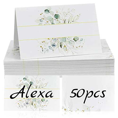 Tischkarten Platzkarten 50 Stück Namenskarten Namensschilder Hochzeit für Hochzeit Geburtstag Kommunion Taufe (Style 3) von YICH