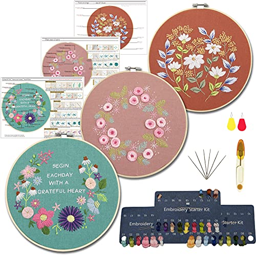 YICHEN Anfänger Stickerei Set Sticken Set Handmade Embroidery Starter Kit Stickerei Kreuzstich Set Einstellbare Cross Stitch Kit mit Stickrahmen, Stickgarn und Nadeln für DIY Kunst, Handwerk, Nähen YICHEN Anfänger Stickerei Set Sticken Set Handmade Embroidery Starter Kit Stickerei Kreuzstich Set Einstellbare Cross Stitch Kit mit Stickrahmen, Stickgarn und Nadeln für DIY Kunst, Handwerk, Nähen von YICHEN