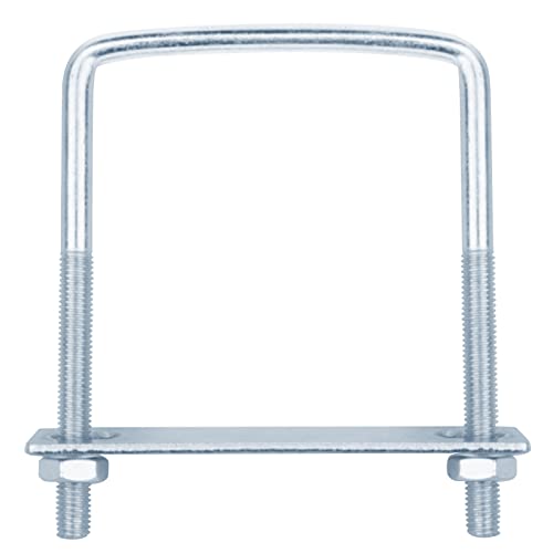 6 Vierkant-U-Bolzen 10,2 cm breit, Zink-galvanisch überzogener Kohlenstoffstahl-U-Klemmen, Innengröße 10,2 cm B x 12,7 cm L, einstellbare Höhe: 64–125 mm (2½–5 Zoll) von YIDU69Q