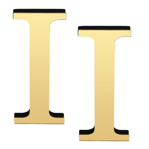 YIEMI 3D-Buchstaben für Wanddekoration, elegante Gold-Buchstaben für stilvolle Buchstaben-Wanddekoration und DIY-Heimdekoration (I, 2 Stück) von YIEMI