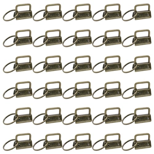 YIEMI Schlüsselanhänger-Hardware, 30 Stück 1 Zoll Schlüsselanhänger mit Schlüsselanhängerringen für Taschen, Gurtbänder, Armbänder, Schlüsselbänder (Bronze) von YIEMI
