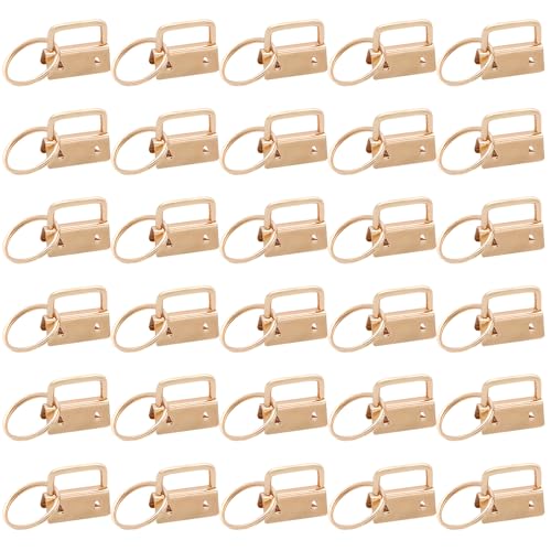 YIEMI Schlüsselanhänger-Hardware, 30 Stück 1 Zoll Schlüsselanhänger mit Schlüsselanhängerringen für Taschen, Gurtbänder, Armbänder, Schlüsselbänder (Hellbraun Gold) von YIEMI