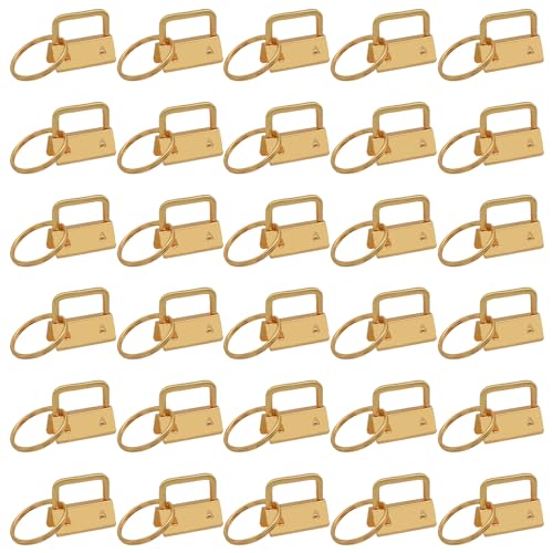 YIEMI Schlüsselanhänger-Hardware, 30 Stück 2 Zoll Schlüsselanhänger mit Schlüsselanhängerringen für Taschen, Gurtbänder, Armbänder, Schlüsselbänder (Gold) von YIEMI