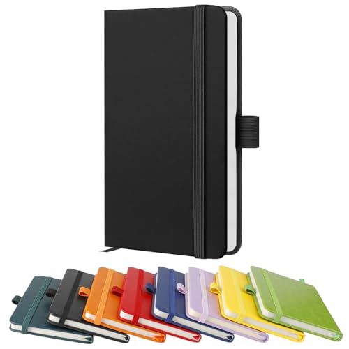 A6-Notizbuch, Taschennotizbücher, 160 linierte Seiten, kleines Leder-Tagebuch, Taschenformat für Damen, Herren, Arbeit, Büro, Schule, fester Einband, A6-Notizblock mit Stifthalter, 9,5 x 14,5 cm A6-Notizbuch, Taschennotizbücher, 160 linierte Seiten, kleines Leder-Tagebuch, Taschenformat für Damen, Herren, Arbeit, Büro, Schule, fester Einband, A6-Notizblock mit Stifthalter, 9,5 x 14,5 cm von YIEO