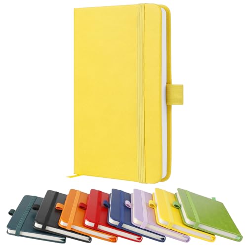 A6-Notizbuch, Taschennotizbücher, 160 linierte Seiten, kleines Leder-Tagebuch, Taschenformat für Damen und Herren, Arbeit, Büro, Schule, fester Einband, A6-Notizblock mit Stifthalter, 9,5 x 14,5 cm A6-Notizbuch, Taschennotizbücher, 160 linierte Seiten, kleines Leder-Tagebuch, Taschenformat für Damen und Herren, Arbeit, Büro, Schule, fester Einband, A6-Notizblock mit Stifthalter, 9,5 x 14,5 cm von YIEO