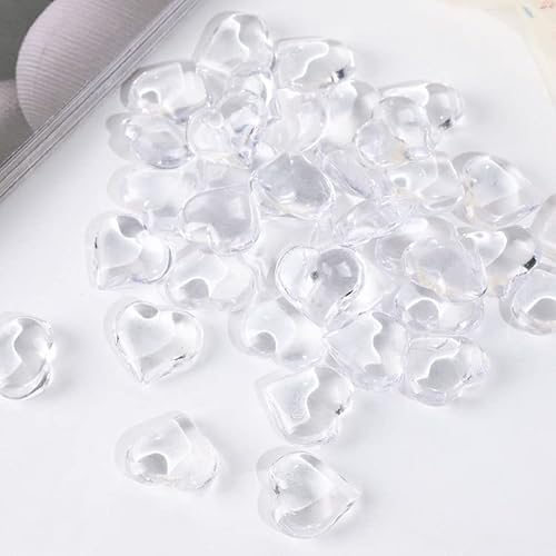 YIEUR 100 Stück weiß Herzen Diamant Konfetti Deko, 22mm glitzer Dekosteine herzen Acryl, Streudeko Kristalle Konfetti Diamanten Plastik Hochzeit Tischdekoration Geschenk Taufe von Partyloon(weiß-22) von YIEUR